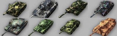 Позолоченные иконки прем-танков в ангаре для World of Tanks 0.9.13